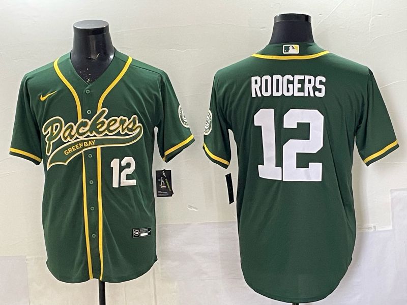 Men 2025 Green Bay Packers #12 Rodgers Green Joint Name Nike Limited NFL Jersey style 002->green bay packers->NFL Jersey